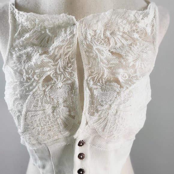 FREE PEOPLE have my heart cropped tank top Sz L NEW - Picture 5 of 10